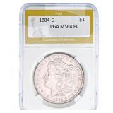 1884-O Morgan Silver Dollar PGA MS65+