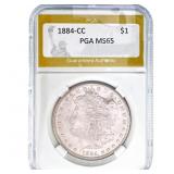 1884-CC Morgan Silver Dollar PGA MS65