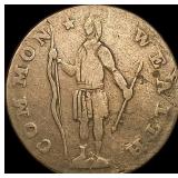 1788 Massachusetts Colonial Copper LIGHTLY  CIRCU