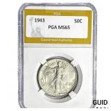 1943 Walking Liberty Half Dollar PGA MS65
