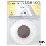 1854 Braided Hair Half Dollar ANACS EF45