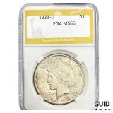 1923-D Silver Peace Dollar PGA MS66