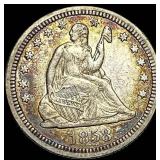 1858 Seated Liberty Quarter NEARLY  UNCIRCULATED