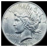 1934 Peace Silver Dollar CHOICE AU