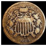 1864 Small Motto Copper Two Cent NICE CIRC