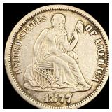 1877-CC Seated Liberty Dime NEARLY  UNCIRCULATED
