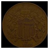 1866 Two-Cent Piece ABOUT UNCIRCULATED