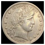 1909-D Silver Barber Quarter CLOSELY  UNCIRCULATE