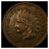 1874 Indian Head Cent NEARLY UNCIRCULATED