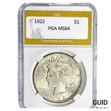 1922 Silver Peace Dollar PGA MS64
