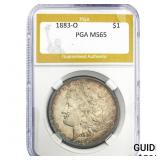 1883-O Morgan Silver Dollar PGA MS65