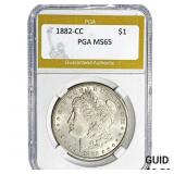 1882-CC Morgan Silver Dollar PGA MS65