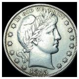 1915-D Silver Barber Half Dollar CLOSELY  UNCIRCU