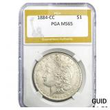 1884-CC Morgan Silver Dollar PGA MS65