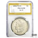 1880/79-CC Morgan Silver Dollar PGA AU58