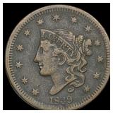 1839 Coronet Head Large Cent NEARLY  UNCIRCULATED