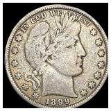 1899 Silver Half Dollar (Barber) LIGHTLY  CIRCULA