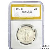 1934-D Walking Liberty Half Dollar PGA MS65