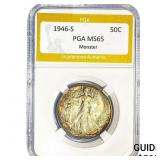 1946-D Walking Liberty Half Dollar PGA MS65