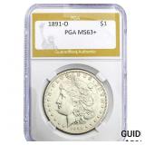 1891-O Morgan Silver Dollar PGA MS63+