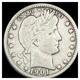 1901-O Silver Barber Quarter LIGHTLY  CIRCULATED