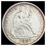 1891 Silver Seated Liberty Dime CLOSELY  UNCIRCUL