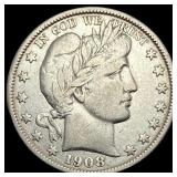 1908-O Silver Barber Half Dollar LIGHTLY  CIRCULA