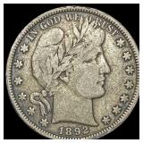 1892 Silver Half Dollar (Barber) LIGHTLY  CIRCULA