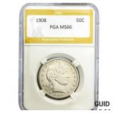 1908 Barber Half Dollar PGA MS66