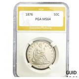 1876 Seated Liberty Half Dollar PGA MS64