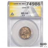 1946 Jefferson Nickel ANACS MS66
