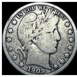1909-O Silver Barber Half Dollar LIGHTLY  CIRCULA