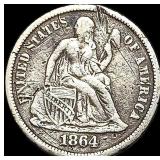1864-S Silver Seated Liberty Dime HIGH GRADE