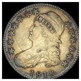 1818 Silver Capped Bust Half Dollar LIGHTLY  CIRC