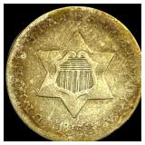 1853 Silver Three-Cent Piece NEARLY  UNCIRCULATED
