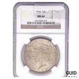 1926 Silver Peace Dollar NGC MS64