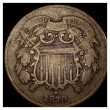 1870 Bronze Two-Cent Piece LIGHTLY CIRCULATED