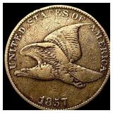 1857 Copper-Nickel Flying Eagle Cent LIGHTLY  CIR