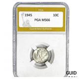 1945 Mercury Silver Dime PGA MS66