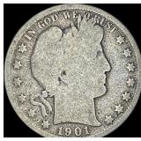 1901-S Silver Barber Half Dollar NICELY CIRCULATE