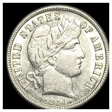 1914 Barber Dime CHOICE AU