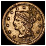 1849 Braided Hair Large Cent NEARLY  UNCIRCULATED
