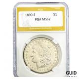 1890-S Morgan Silver Dollar PGA MS62