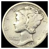 1921-D Silver Mercury Dime LIGHTLY CIRCULATED