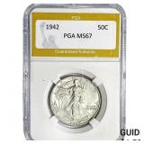 1942 Walking Liberty Half Dollar PGA MS67