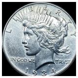 1934 Silver Peace Dollar CHOICE AU