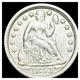 1853 Arrows Seated Liberty Dime CLOSELY  UNCIRCUL