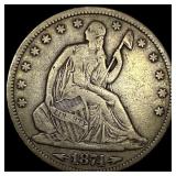 1874 Arrows Seated Liberty Half Dollar  LIGHTLY C