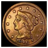 1846 Braided Hair Large Cent CLOSELY  UNCIRCULATE