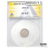 1856 Seated Liberty Half Dime ANACS AU53